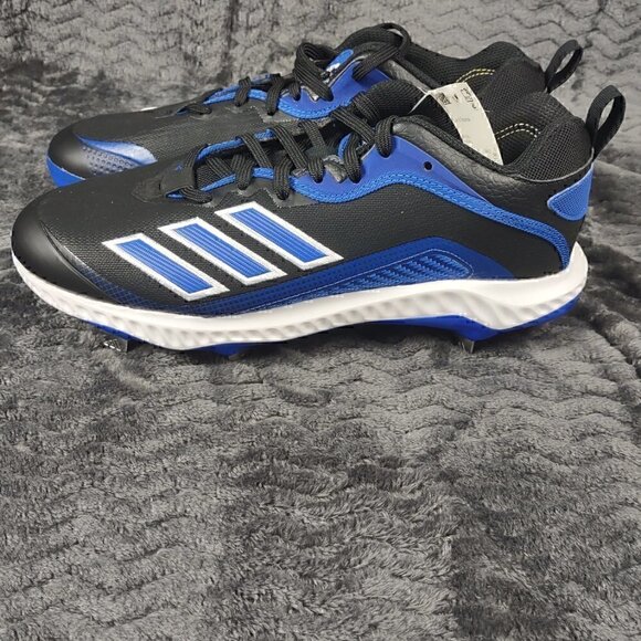 Adidas Icon 6 Bounce Mens Baseball Cleats Shoes Blue/Black FV9350 (NWT) Size 12 - Picture 2 of 7